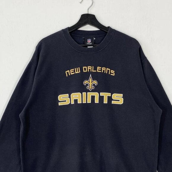 Vintage New Orleans Saints Crewneck Sweatshirt Retro Big Logo Football NFL Shirt - Picture 1 of 2